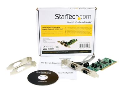 StarTech.com 2 Port PCI RS422/485 Serial Adapter Card with 161050 UART - Serial adapter - PCI-X - RS-422/485 x 2 - PCI2S4851050 - Serial adapter - PCI-X - RS-422/485 x 2