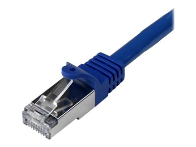 StarTech.com 1m CAT6 Ethernet Cable, 10 Gigabit Shielded Snagless RJ45 100W PoE Patch Cord, CAT 6 10GbE SFTP Network Cable w/Strain Relief, Blue, Fluke Tested/Wiring is UL Certified/TIA - Category 6 - 26AWG (N6SPAT1MBL) - Patch cable - RJ-45 (M) to RJ-45 (M) - 1 m - SFTP - CAT 6 - molded, snagless - blue
