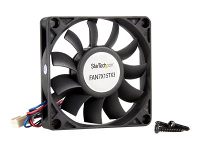 StarTech.com 70x15mm Replacement Ball Bearing Computer Case Fan w/ TX3 Connector - 3 pin case Fan - TX3 Fan - 70mm Fan (FAN7X15TX3) - Case fan - 70 mm - black