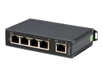StarTech.com 5-Port Ethernet Switch - 10/100Mbps Industrial Networking Solution - IP30-rated Energy Efficient Internet Switch (IES5102) - Switch - unmanaged - 5 x 10/100 - DIN rail mountable - for P/N: NETRS2322P