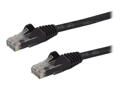 StarTech.com 2m CAT6 Ethernet Cable, 10 Gigabit Snagless RJ45 650MHz 100W PoE Patch Cord, CAT 6 10GbE UTP Network Cable w/Strain Relief, Black, Fluke Tested/Wiring is UL Certified/TIA - Category 6 - 24AWG (N6PATC2MBK) - Patch cable - RJ-45 (M) to RJ-45 (M) - 2 m - UTP - CAT 6 - molded, snagless - black