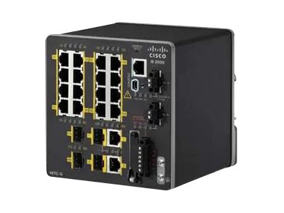 Cisco Industrial Ethernet 2000 Series - Switch - Managed - 16 x 10/100 + 2 x combo Gigabit SFP + 2 x Fast Ethernet SFP - DIN rail mountable