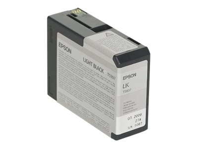 Epson T580 - 80 ml - light black - original - ink cartridge - for Stylus Pro 3800, Pro 3880