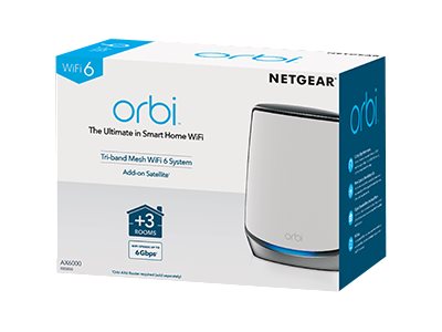 NETGEAR Orbi RBS850 - Wi-Fi range extender - 4 ports - 1GbE - Wi-Fi 6 - 2.4 GHz, 5 GHz - desktop