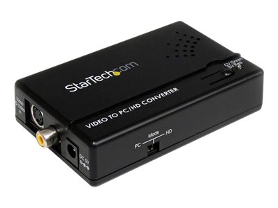 StarTech.com Composite and S-Video to VGA Video Scan Converter - composite to VGA - scan Converter - s-Video to VGA (VID2VGATV2) - Video converter - composite video, S-video - component video, VGA - black - for P/N: SVA5M3NEUA