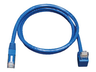 Down-Angle Cat6 Gigabit Molded UTP Ethernet Cable RJ45 Right-Angle Down M to RJ45 M Blue 3 ft. 0.91 m
