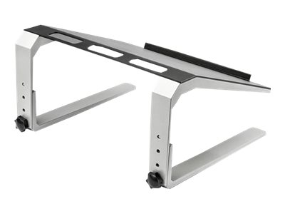 StarTech.com Adjustable Laptop Stand - Heavy Duty Steel & Aluminum - 3 Height Settings - Tilted - Ergonomic Laptop Riser for Desk (LTSTND) - Notebook stand - desktop - 17\" - black, silver
