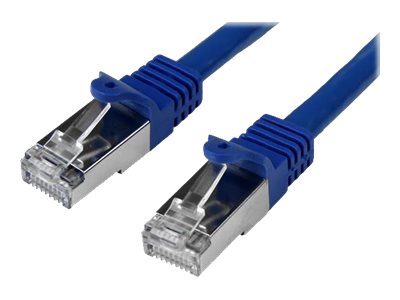 StarTech.com 1m CAT6 Ethernet Cable, 10 Gigabit Shielded Snagless RJ45 100W PoE Patch Cord, CAT 6 10GbE SFTP Network Cable w/Strain Relief, Blue, Fluke Tested/Wiring is UL Certified/TIA - Category 6 - 26AWG (N6SPAT1MBL) - Patch cable - RJ-45 (M) to RJ-45 (M) - 1 m - SFTP - CAT 6 - molded, snagless - blue