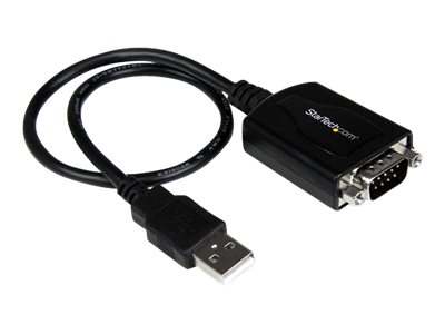 StarTech.com 1 ft USB to RS232 Serial DB9 Adapter Cable with COM Retention - Serial adapter - USB - RS-232 - black
