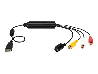 StarTech.com USB Video Capture Adapter Cable, S-Video/Composite to USB 2.0 SD Video Capture Device Cable, TWAIN Support, Analog to Digital Converter for Media Storage, For Windows Only - SD Video Capture Cable (SVID2USB232) - Video capture adapter - USB 2.0 - NTSC, SECAM, PAL - black