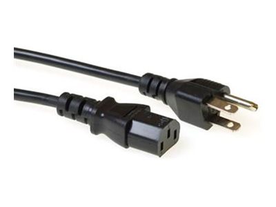 Voedingskabel - NEMA 5-15P (P) naar power IEC 60320 C13 - 120 Volt wisselstroom V - 10 A - 2.5 m - zwart, RAL 9011 - Verenigde Staten