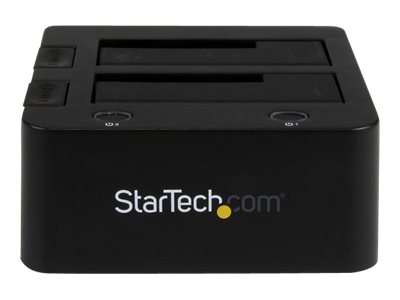 StarTech.com Dual-Bay USB 3.0 to SATA and IDE Hard Drive Docking Station, USB Hard Drive Dock, External 2.53.5 SATA III and IDE (40 pin) SSDHDD Docking Station, Hot-Swap Hard Drive Bays - Top-Loading - Storage controller - 2.5\", 3.5\" - ATA / SATA 6Gb/s - USB 3.0 - black - for P/N: SVA12M5NA