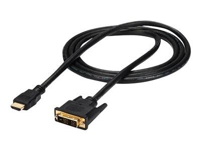 StarTech.com 6ft (1.8m) HDMI to DVI Cable, DVI-D to HDMI Display Cable (1920x1200p), Black, 19 Pin HDMI Male to DVI-D Male Cable Adapter, Digital Monitor Cable, M/M, Single Link - DVI to HDMI Cord (HDMIDVIMM6) - Adapter cable - HDMI male to DVI-D male - 1.83 m - black - for P/N: DK31C3HDPD, DK31C3HDPDUE, MDP2HDEC, ST121HD20FXA, VID2HDCON2, VS424HD4K60