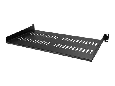 StarTech.com 1U Vented Server Rack Cabinet Shelf, 10in Deep Fixed Cantilever Tray, Rackmount Shelf for 19\" AV/Data/Network Equipment Enclosure with Cage Nuts & Screws, 44lbs Weight Cap. - 1U Network Rack Shelf (CABSHELFV1U) - Rack shelf - black - 1U - 10\"