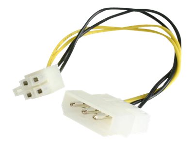 StarTech.com 6in LP4 to P4 Auxiliary Power Cable Adapter - LP4 to 4 pin ATX - Molex to P4 Adapter - LP4 to P4 (LP4P4ADAP) - Power adapter - 4 pin internal power (5V) (F) to 4 pin ATX12V (M) - 15.2 cm