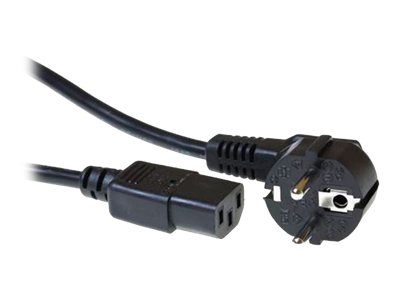 ACT 230V aansluitkabel schuko male (haaks) - C13 zwart 4 m