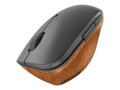 Lenovo Go - Mouse - ergonomic - blue optical - 6 buttons - wireless - 2.4 GHz - USB wireless receiver - storm grey with natural cork - retail