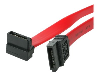 StarTech.com 12in SATA to Right Angle SATA Serial ATA Cable - SATA cable - Serial ATA 150/300/600 - SATA (R) to SATA (R) - 30 cm - right-angled connector - red