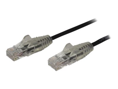 StarTech.com 2.5m Slim LSZH CAT6 Ethernet Cable, 10 Gigabit Snagless RJ45 100W PoE Patch Cord, CAT 6 10GbE UTP Network Cable w/Strain Relief, Black, Fluke Tested/ETL/Low Smoke Zero Halogen - Category 6 - 28AWG (N6PAT250CMBKS) - Patch cable - RJ-45 (M) to RJ-45 (M) - 2.5 m - CAT 6 - snagless - black