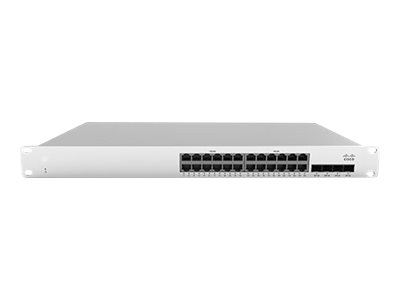 Cisco Meraki Cloud Managed MS210-24P - Switch - Managed - 24 x 10/100/1000 (PoE+) + 4 x Gigabit SFP (uplink) - rack-mountable, desktop - PoE+ (370 W)