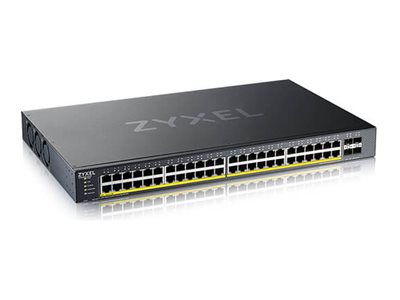 Zyxel XGS1935 Series XGS1935-52HP - Switch - managed - L3 Lite - smart - 48 x 10/100/1000 (PoE) + 4 x 10 Gigabit SFP+ (uplink) - rack-mountable - PoE+ (375 W) - for Zyxel DAC10G-1M v2, DAC10G-3M v2, SFP10, SFP-1000, SFP-BX1310-10, SFP-BX1550, SFP-SX-D