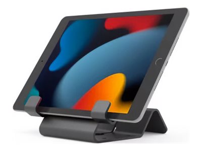 Compulocks Universal Tablet Holder with Coiled Cable Lock - Stand - for tablet - lockable - high-grade aluminium - black - desktop
