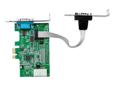 StarTech.com 2-port PCI Express RS232 Serial Adapter Card, PCIe RS232 Serial Host Controller Card, PCIe to Serial DB9 COM Ports, 16950 UART, Low Profile Expansion Card, Windows/macOS/Linux - Full/Low-Profile (PEX2S953LP) - Serial adapter - PCIe low profile - RS-232 x 2