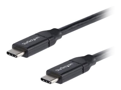StarTech.com USB C to USB C Cable - 1.5 ft / 0.5m - 5A PD - White - USB 2.0 - USB-IF Certified - USB Type C Cable - USB C Charging Cable (USB2C5C50CM) - USB cable - 24 pin USB-C (M) to 24 pin USB-C (M) - Thunderbolt 3 / USB 2.0 - 5 A - 50 cm - black