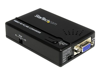 StarTech.com Composite and S-Video to VGA Video Scan Converter - composite to VGA - scan Converter - s-Video to VGA (VID2VGATV2) - Video converter - composite video, S-video - component video, VGA - black - for P/N: SVA5M3NEUA