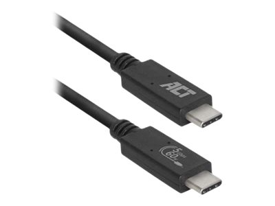ACT - USB-kabel - 24 pin USB-C (M) recht naar 24 pin USB-C (M) recht - USB 3.2 Gen 1 - 3 A - 1 m - USB Power Delivery (60W) - zwart