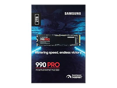 Samsung 990 PRO MZ-V9P2T0BW - SSD - encrypted - 2 TB - internal - M.2 2280 - PCIe 4.0 x4 (NVMe) - 256-bit AES - TCG Opal Encryption 2.0