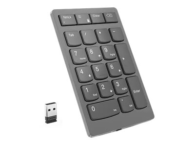 Lenovo Go Wireless Numeric Keypad - Keypad - wireless - 2.4 GHz - key switch: Scissor-Key - storm grey - retail