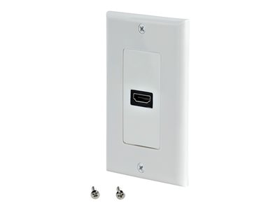 Single Outlet Female HDMI Wall Plate Wh