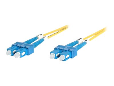 StarTech.com 2m Fiber Optic Cable - Single-Mode Duplex 9/125 - LSZH - SC/SC - OS1 - SC to SC Fiber Patch Cable (SMFIBSCSC2) - Patch cable - SC single-mode (M) to SC single-mode (M) - 2 m - fibre optic - duplex - 9 / 125 micron - yellow