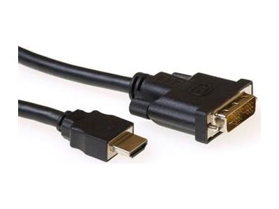 Adapterkabel - HDMI male naar DVI-D male - 3 m - shielded twisted pair (STP) - zwart - duimschroeven