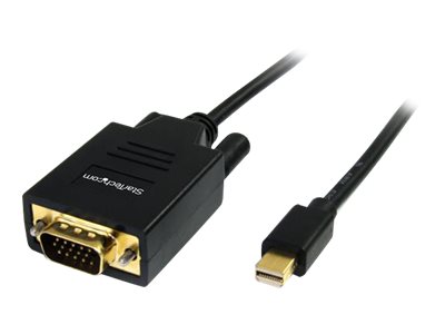 StarTech 6 ft. (1.8 m) Mini Displayport to VGA Cable - 1920x1200 / 1080p - Thunderbolt Compatible - VGA Monitor Cable (MDP2VGAMM6) - Video converter - VGA - DisplayPort - black