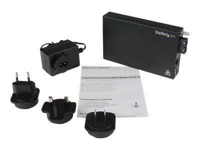 StarTech.com Multimode (MM) SC Fiber Media Converter for 1Gbe Network - 550m Range - Gigabit Ethernet -Remote Monitoring - 850nm (ET91000SC2) - Fibre media converter - 1GbE - 1000Base-LX, 1000Base-SX, 1000Base-T - RJ-45 / SC multi-mode - up to 550 m