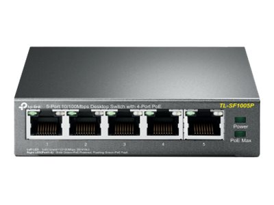 TP-Link TL-SF1005P - Switch - unmanaged - 5 x 10/100 (4 PoE) - desktop - PoE (58 W)