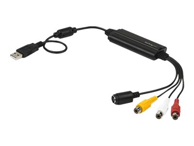 StarTech.com USB Video Capture Adapter Cable, S-Video/Composite to USB 2.0 SD Video Capture Device Cable, TWAIN Support, Analog to Digital Converter for Media Storage, For Windows Only - SD Video Capture Cable (SVID2USB232) - Video capture adapter - USB 2.0 - NTSC, SECAM, PAL - black