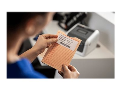 Brother - White - 76 x 26 mm 1900 label(s) (1 roll(s) x 1900) die cut labels (pack of 8) - for Brother TD-4410D, TD-4420DN, TD-4520DN, TD-4550DNWB