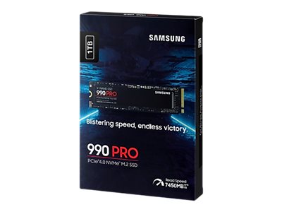 Samsung 990 PRO MZ-V9P1T0BW - SSD - encrypted - 1 TB - internal - M.2 2280 - PCIe 4.0 x4 (NVMe) - 256-bit AES - TCG Opal Encryption 2.0
