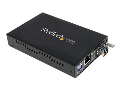 StarTech.com 1000 Mbps Gigabit Single-Mode Copper to Fiber Media Converter - Ethernet (1000Base-T) to LC Fiber Converter (ET1000S40LC2) - Fibre media converter - 1GbE - 1000Base-LX, 1000Base-SX, 1000Base-T - RJ-45 / LC single-mode - up to 40 km - 1310 nm - for P/N: SVA12M2NEUA, SVA12M5NA