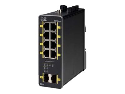 Cisco Industrial Ethernet 1000 Series - Switch - Managed - 8 x 10/100/1000 (PoE+) + 2 x 1000Base-X SFP (uplink) - DIN rail mountable - PoE+ - DC power - refurbished