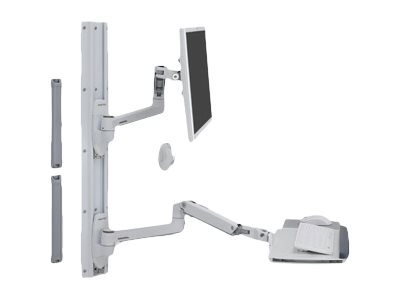 Ergotron LX Wall Mount System - Mounting kit (wall arm, mouse holder, keyboard arm, 2 cable channels, wrist rest, wall track 10\", wall track 34\") - Constant Force Technology - for LCD display / PC equipment - white - screen size: up to 32\"