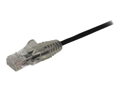 StarTech.com 1m Slim LSZH CAT6 Ethernet Cable, 10 Gigabit Snagless RJ45 100W PoE Patch Cord, CAT 6 10GbE UTP Network Cable w/Strain Relief, Black, Fluke Tested/ETL, Low Smoke Zero Halogen - Category 6 - 28AWG (N6PAT100CMBKS) - Patch cable - RJ-45 (M) to RJ-45 (M) - 1 m - CAT 6 - snagless - black