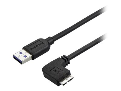 Slim Micro USB 3.0 Cable - M/M - Right-Angle Micro-USB - 1m (3ft)
