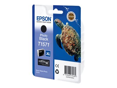 Epson T1571 - 25.9 ml - photo black - original - blister - ink cartridge - for Stylus Photo R3000