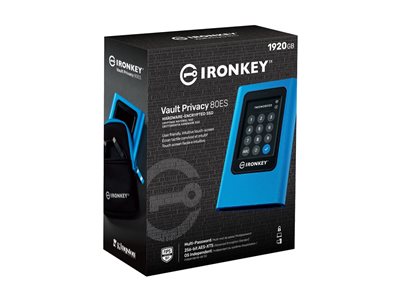 Kingston IronKey Vault Privacy 80 - SSD - encrypted - 1920 GB - external (portable) - USB 3.2 Gen 1 (USB-C connector) - 256-bit AES-XTS, FIPS 197 - TAA Compliant