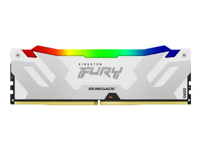 Kingston FURY Renegade RGB - DDR5 - module - 16 GB - DIMM 288-pin - 6400 MHz / PC5-51200 - CL32 - 1.4 V - unbuffered - on-die ECC - white & silver