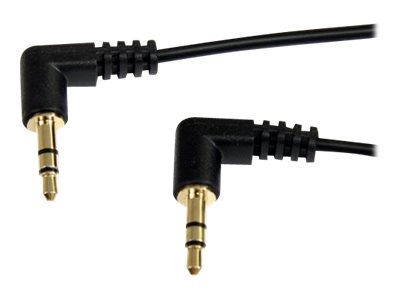 StarTech.com 6 ft. (1.8 m) Right Angle 3.5 mm Audio Cable - 3.5mm Slim Audio Cable - Right Angle - Male/Male - Aux Cable (MU6MMS2RA) - Audio cable - mini-phone stereo 3.5 mm male to mini-phone stereo 3.5 mm male - 1.8 m - black
